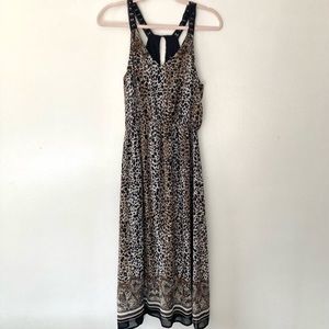 Leopard print and paisley dress